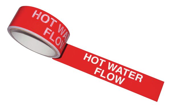 Regin HOT Water Flow plumbers identification tape REGA37
