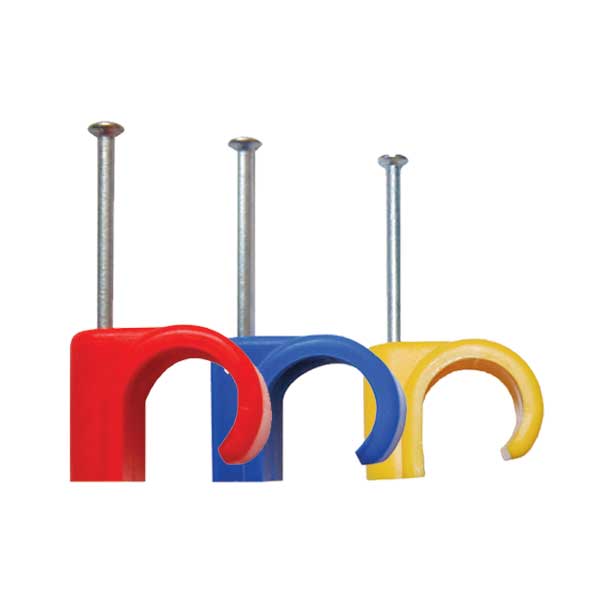 Talon coloured-pipe-clips red blue yellow masonry nail pipe clip 15mm 22mm