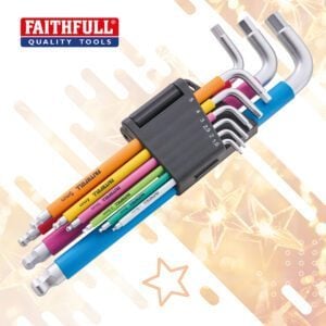9 piece colour coded hex key set