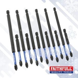 Faithfull 12 piece impact screwdriver bit set